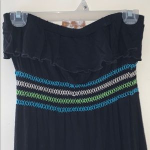 Strapless black dress